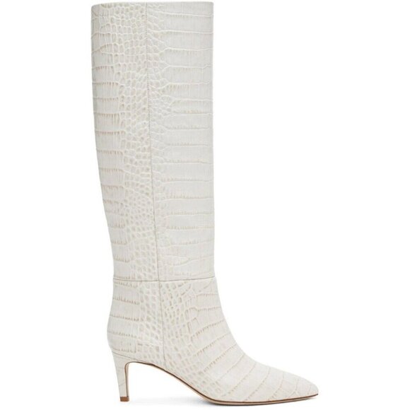 Paris Texas 60 Tall Boots 42 US 12 Womens Off-White Croc $965 - Picture 1 of 15